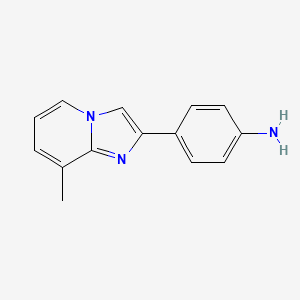 molecular formula C14H13N3 B1607962 4-(8-甲基咪唑[1,2-a]吡啶-2-基)苯胺 CAS No. 365565-88-4