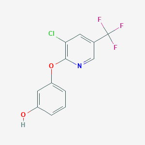 molecular formula C12H7ClF3NO2 B1607968 3-{[3-Chloro-5-(trifluoromethyl)pyridin-2-yl]oxy}phenol CAS No. 95711-07-2