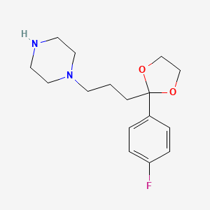 molecular formula C16H23FN2O2 B1608039 1-(3-(2-(4-Fluorophenyl)-1,3-dioxolan-2-yl)propyl)piperazine CAS No. 55846-41-8