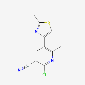 B1608093 2-Chloro-6-methyl-5-(2-methyl-1,3-thiazol-4-yl)pyridine-3-carbonitrile CAS No. 246020-85-9