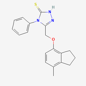molecular formula C19H19N3OS B1608113 3-[(7-methyl-2,3-dihydro-1H-inden-4-yl)oxymethyl]-4-phenyl-1H-1,2,4-triazole-5-thione CAS No. 302901-16-2