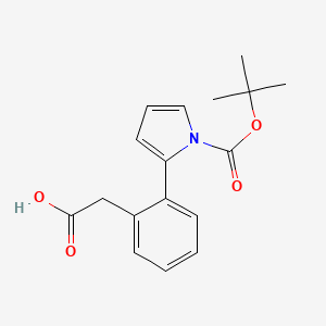 molecular formula C17H19NO4 B1608122 2-[2-[1-[(2-methylpropan-2-yl)oxycarbonyl]pyrrol-2-yl]phenyl]acetic Acid CAS No. 669714-00-5