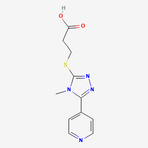 molecular formula C11H12N4O2S B1608153 3-(4-Methyl-5-pyridin-4-yl-4H-[1,2,4]triazol-3-ylsulfanyl)-propionic acid CAS No. 838843-11-1