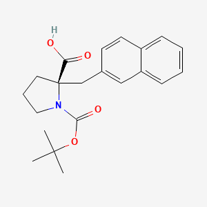 molecular formula C21H25NO4 B1608171 (R)-1-(tert-Butoxycarbonyl)-2-(naphthalen-2-ylmethyl)pyrrolidine-2-carboxylic acid CAS No. 959576-52-4