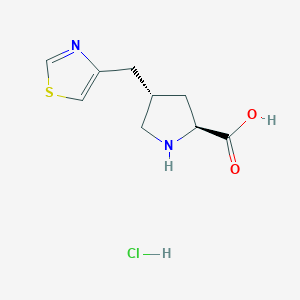 molecular formula C9H13ClN2O2S B1608172 (2S,4S)-4-(Thiazol-4-ylmethyl)pyrrolidine-2-carboxylic acid hydrochloride CAS No. 1049745-41-6