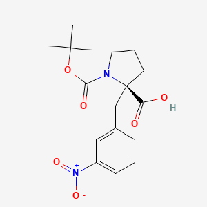 molecular formula C17H22N2O6 B1608174 (R)-1-(tert-Butoxycarbonyl)-2-(3-nitrobenzyl)pyrrolidine-2-carboxylic acid CAS No. 959582-68-4