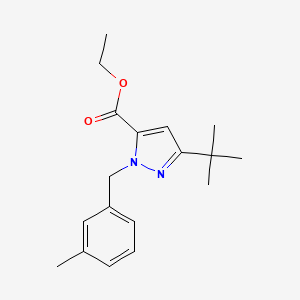 molecular formula C18H24N2O2 B1608210 Ethyl 5-tert-butyl-2-[(3-methylphenyl)methyl]pyrazole-3-carboxylate CAS No. 306936-95-8