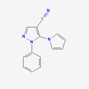 molecular formula C14H10N4 B1608242 1-苯基-5-(1H-吡咯-1-基)-1H-吡唑-4-腈 CAS No. 95834-35-8