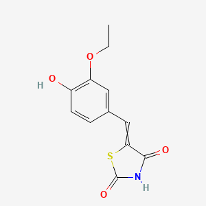 molecular formula C12H11NO4S B1608260 5-[(3-乙氧基-4-羟基苯基)亚甲基]-1,3-噻唑烷-2,4-二酮 CAS No. 331003-75-9