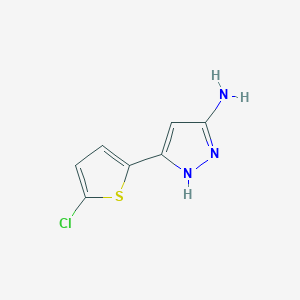 molecular formula C7H6ClN3S B1608275 5-(5-氯噻吩-2-基)-1H-吡唑-3-胺 CAS No. 502133-09-7