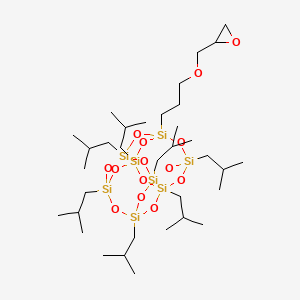 molecular formula C34H74O14Si8 B1608305 1,3,5,7,9,11,13-Heptakis(2-methylpropyl)-15-[3-(oxiran-2-ylmethoxy)propyl]-2,4,6,8,10,12,14,16,17,18,19,20-dodecaoxa-1,3,5,7,9,11,13,15-octasilapentacyclo[9.5.1.13,9.15,15.17,13]icosane CAS No. 444315-17-7