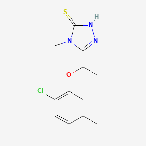 molecular formula C12H14ClN3OS B1608335 5-[1-(2-氯-5-甲基苯氧基)乙基]-4-甲基-4H-1,2,4-三唑-3-硫醇 CAS No. 669737-45-5