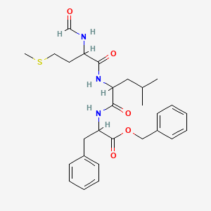 molecular formula C28H37N3O5S B1608336 2-[[2-[(2-甲酰胺-4-甲硫基丁酰基)氨基]-4-甲基戊酰基]氨基]-3-苯基丙酸苄酯 CAS No. 70637-32-0