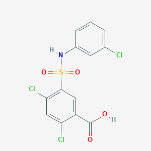 molecular formula C13H8Cl3NO4S B1608349 2,4-二氯-5-[(3-氯苯基)磺酰胺基]苯甲酸 CAS No. 21525-21-3