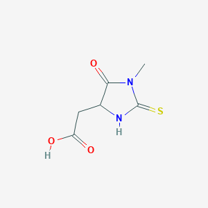 B1608377 2-(1-Methyl-5-oxo-2-thioxoimidazolidin-4-YL)acetic acid CAS No. 28868-14-6