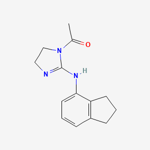 molecular formula C14H17N3O B1608445 1-Acetyl-N-(2,3-dihydro-1H-inden-4-yl)-4,5-dihydro-1H-imidazol-2-amine CAS No. 67356-94-9