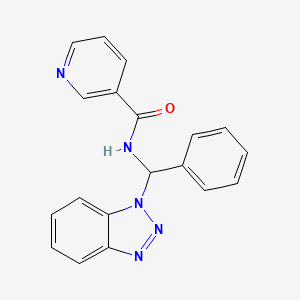 molecular formula C19H15N5O B1608490 N-(1H-Benzotriazol-1-ylphenylmethyl)-3-pyridinecarboxamide CAS No. 138768-28-2