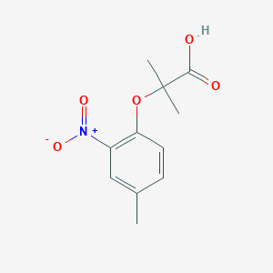 molecular formula C11H13NO5 B1608547 2-甲基-2-(4-甲基-2-硝基苯氧基)丙酸 CAS No. 71659-83-1