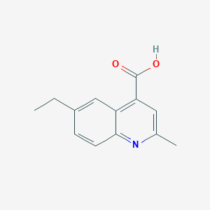 molecular formula C13H13NO2 B1608650 6-Ethyl-2-methylquinoline-4-carboxylic acid CAS No. 590376-60-6