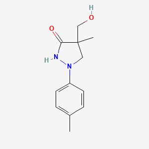 molecular formula C12H16N2O2 B1608687 4-(Hydroxymethyl)-4-methyl-1-(4-methylphenyl)pyrazolidin-3-one CAS No. 76444-94-5