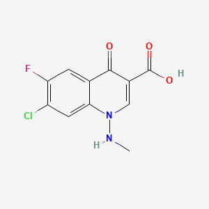 B1608698 7-Chloro-6-fluoro-1,4-dihydro-1-(methylamino)-4-oxoquinoline-3-carboxylic acid CAS No. 88569-39-5