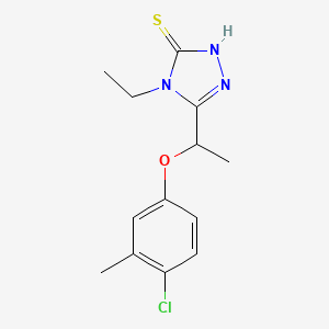 molecular formula C13H16ClN3OS B1608732 5-[1-(4-chloro-3-methylphenoxy)ethyl]-4-ethyl-4H-1,2,4-triazole-3-thiol CAS No. 725217-57-2