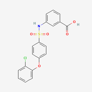 molecular formula C19H14ClNO5S B1608753 3-((4-(2-Chlorophenoxy)phenyl)sulfonamido)benzoic acid CAS No. 606944-47-2