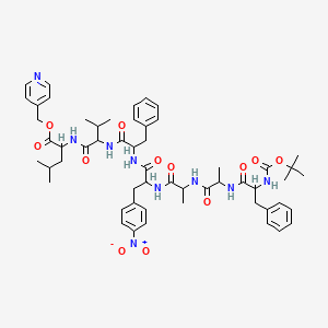 molecular formula C55H71N9O12 B1608758 Pyridin-4-ylmethyl 4-methyl-2-[[3-methyl-2-[[2-[[2-[2-[2-[[2-[(2-methylpropan-2-yl)oxycarbonylamino]-3-phenylpropanoyl]amino]propanoylamino]propanoylamino]-3-(4-nitrophenyl)propanoyl]amino]-3-phenylpropanoyl]amino]butanoyl]amino]pentanoate CAS No. 86063-97-0