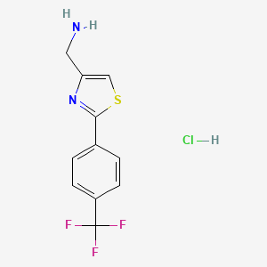 molecular formula C11H10ClF3N2S B1608826 [2-[4-(trifluoromethyl)phenyl]-1,3-thiazol-4-yl]methanamine Hydrochloride CAS No. 690632-10-1