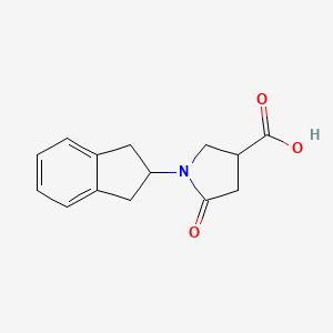 molecular formula C14H15NO3 B1608835 1-(2,3-dihydro-1H-inden-2-yl)-5-oxo-3-pyrrolidinecarboxylic acid CAS No. 566154-69-6
