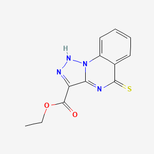 molecular formula C12H10N4O2S B1608836 Ethyl 5-sulfanyl[1,2,3]triazolo[1,5-a]quinazoline-3-carboxylate CAS No. 519056-58-7