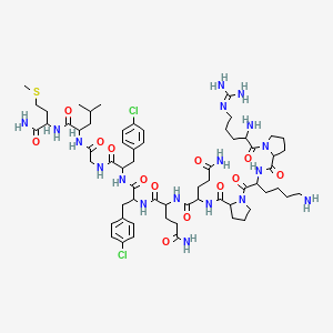 molecular formula C63H96Cl2N18O13S B1608891 H-DL-Arg-DL-Pro-DL-Lys-DL-Pro-DL-Gln-DL-Gln-DL-Phe(4-Cl)-DL-Phe(4-Cl)-Gly-DL-Leu-DL-Met-NH2 CAS No. 73646-81-8