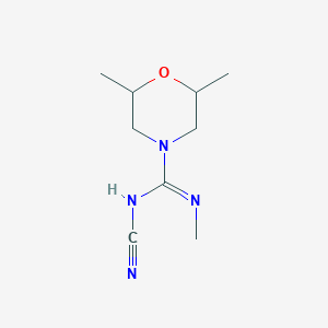 B1608959 N-cyano-N',2,6-trimethylmorpholine-4-carboximidamide CAS No. 494763-16-5