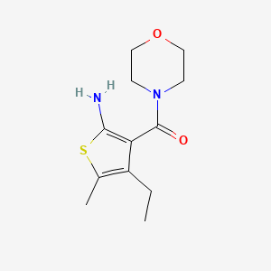molecular formula C12H18N2O2S B1608999 4-Ethyl-5-methyl-3-(morpholin-4-ylcarbonyl)thien-2-ylamine CAS No. 588714-52-7