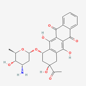 molecular formula C26H27NO9 B1609067 (7S,9S)-9-acetyl-7-[(2S,4S,5S,6S)-4-amino-5-hydroxy-6-methyloxan-2-yl]oxy-6,9,11-trihydroxy-8,10-dihydro-7H-tetracene-5,12-dione CAS No. 58957-93-0