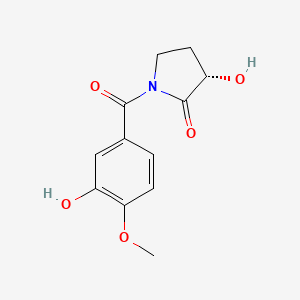 molecular formula C12H13NO5 B1609069 (S)-3-Hydroxy-1-(3-hydroxy-4-methoxybenzoyl)-2-pyrrolidinone CAS No. 84367-19-1