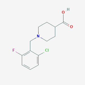 molecular formula C13H15ClFNO2 B1609099 1-(2-Chloro-6-fluorobenzyl)piperidine-4-carboxylic acid CAS No. 897094-28-9