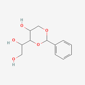 molecular formula C12H16O5 B1609105 1-(5-Hydroxy-2-phenyl-1,3-dioxan-4-yl)ethane-1,2-diol CAS No. 70831-50-4