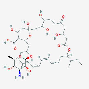 B160914 (17Z,21Z)-25-[(2R,3S,4S,5S,6R)-4-amino-3,5-dihydroxy-6-methyloxan-2-yl]oxy-13-butan-2-yl-1,3,4,9,29-pentahydroxy-7,11-dioxo-12,31-dioxabicyclo[25.3.1]hentriaconta-15,17,19,21,23-pentaene-28-carboxylic acid CAS No. 128808-62-8