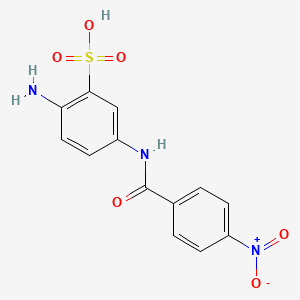 molecular formula C13H11N3O6S B1609180 2-Amino-5-(p-nitrobenzamido)benzenesulphonic acid CAS No. 6470-53-7