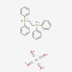 molecular formula C30H26O4P2W+2 B1609185 Carbon monoxide;2-diphenylphosphaniumylethyl(diphenyl)phosphanium;tungsten CAS No. 29890-05-9