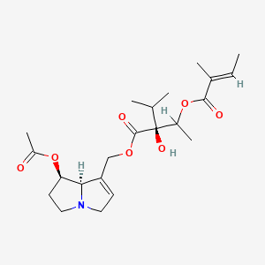 molecular formula C22H33NO7 B1609263 [(7R,8R)-7-acetyloxy-5,6,7,8-tetrahydro-3H-pyrrolizin-1-yl]methyl (2S)-2-hydroxy-3-methyl-2-[1-[(E)-2-methylbut-2-enoyl]oxyethyl]butanoate CAS No. 80405-17-0