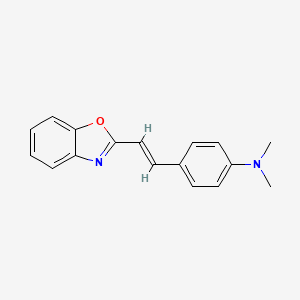 molecular formula C17H16N2O B1609286 4-[(E)-2-(1,3-benzoxazol-2-yl)ethenyl]-N,N-dimethylaniline CAS No. 24675-13-6