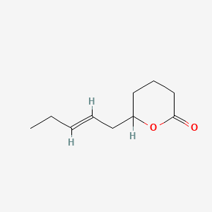 molecular formula C10H16O2 B1609331 2H-Pyran-2-one,tetrahydro-6-(2-penten-1-yl)- CAS No. 34686-71-0