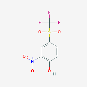 molecular formula C7H4F3NO5S B1609343 2-硝基-4-[(三氟甲基)磺酰基]苯酚 CAS No. 15183-75-2