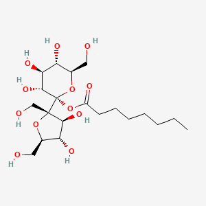 B1609355 alpha-D-Glucopyranoside, beta-D-fructofuranosyl, monooctanoate CAS No. 42922-74-7