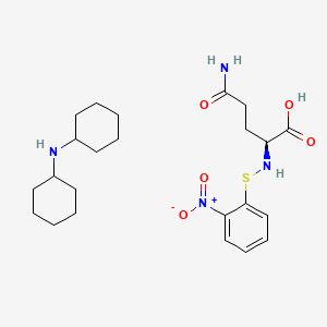 B1609370 (2S)-4-Carbamoyl-2-[(2-nitrophenyl)sulfanylamino]butanoic acid; N-cyclohexylcyclohexanamine CAS No. 64143-47-1
