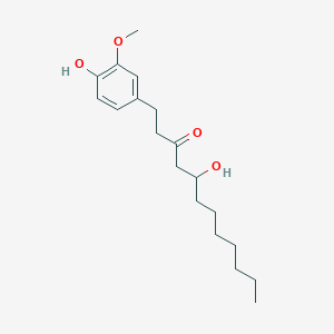 molecular formula C19H30O4 B1609384 5-Hydroxy-1-(4-hydroxy-3-methoxyphenyl)dodecan-3-one CAS No. 77398-92-6