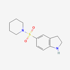 molecular formula C13H18N2O2S B1609496 5-(哌啶-1-磺酰基)吲哚啉 CAS No. 874593-99-4