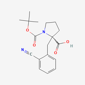 molecular formula C18H22N2O4 B1609502 (S)-1-(叔丁氧羰基)-2-(2-氰基苄基)吡咯烷-2-羧酸 CAS No. 1217811-41-0